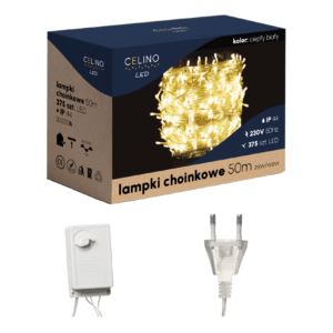 LAMPKI CHOINKOWE ZEWNĘTRZNE / WEWNĘTRZNE 375 LED 50m CIEPŁA BARWA