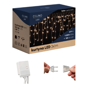 KURTYNA ŚWIETLNA ZEWNĘTRZNE / WEWNĘTRZNE 3X1 SOPLE WISZĄCE CIEPŁA BARWA