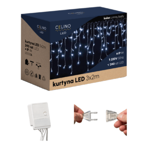 KURTYNA ŚWIETLNA ZEWNĘTRZNE / WEWNĘTRZNE 3X2 SOPLE WISZĄCE ZIMNA BARWA