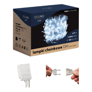 LAMPKI CHOINKOWE ZEWNĘTRZNE / WEWNĘTRZNE 100LED 10m ZIMNY BIAŁY WYTRZYMAŁE