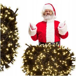 LAMPKI CHOINKOWE ZEWNĘTRZNE 500 LED 27,5m CIEPŁY BIAŁY WODOODPORNE TRWAŁE